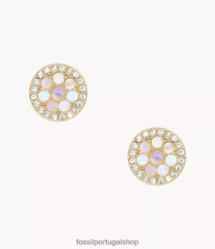 Fossil mulheres brincos de mosaico Sadie madrepérola branca joia 40NJ6Z1049