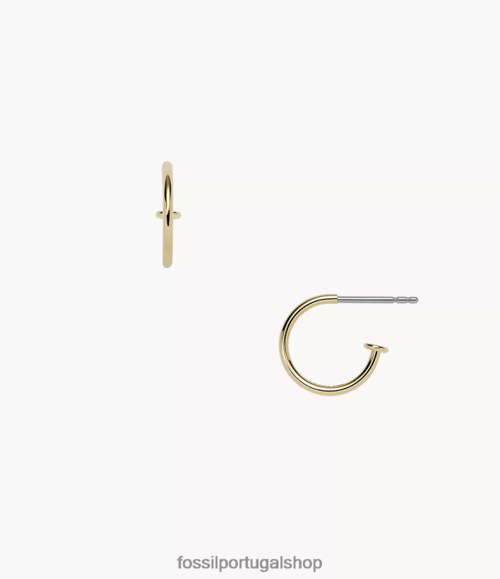 Fossil mulheres corra oh brincos de argola de aço inoxidável tão charmosos tom de ouro joia 40NJ6Z1257