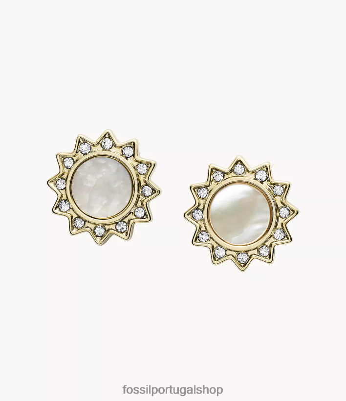 Fossil mulheres val você é meu raio de sol brincos de aço inoxidável madrepérola joia 40NJ6Z1070