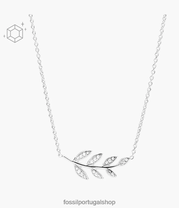 Fossil mulheres colar com pingente de prata esterlina elliott olive branch prata joia 40NJ6Z938