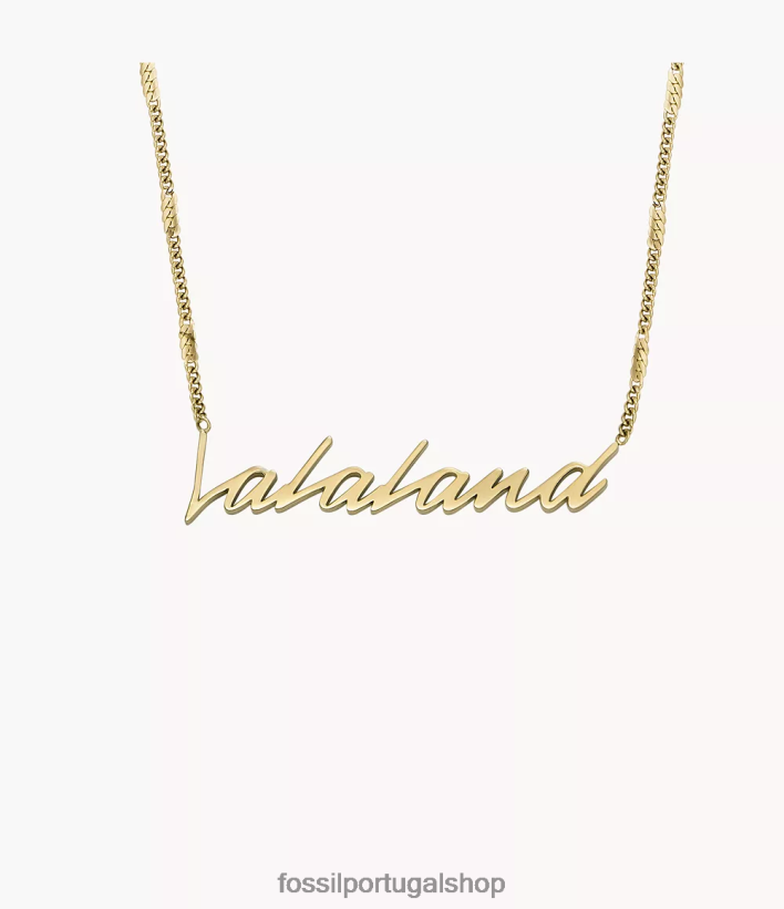 Fossil mulheres colar de pingente de aço inoxidável la la land tom de ouro joia 40NJ6Z961