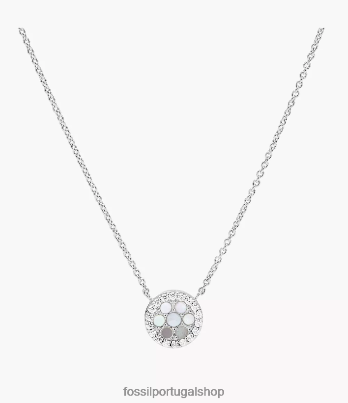 Fossil mulheres colar de pingente esterlina elliott madrepérola joia 40NJ6Z914