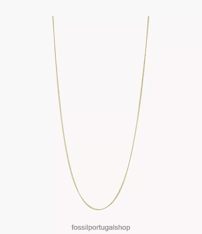 Fossil mulheres corra oh tão charmoso colar curto de corrente de aço inoxidável tom de ouro joia 40NJ6Z1122