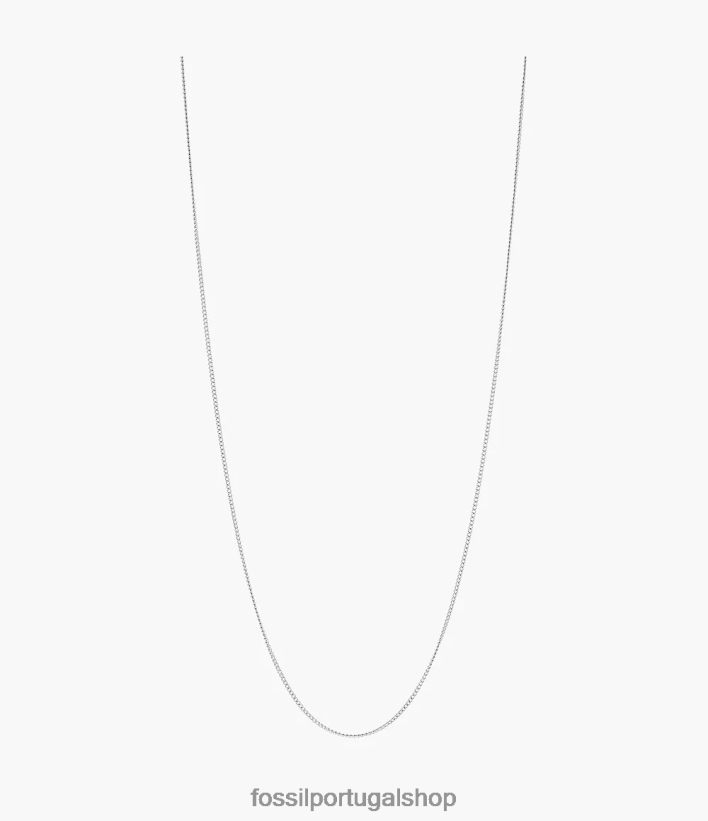 Fossil mulheres corra oh tão charmoso colar curto de corrente de aço inoxidável tom prata joia 40NJ6Z1162