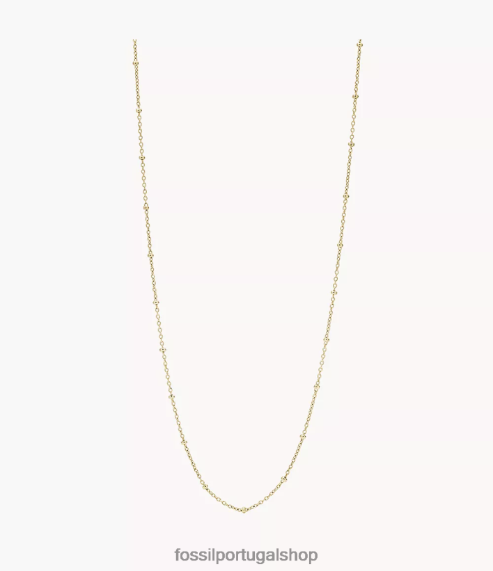 Fossil mulheres corra oh tão charmoso colar longo de corrente de aço inoxidável tom de ouro joia 40NJ6Z1130