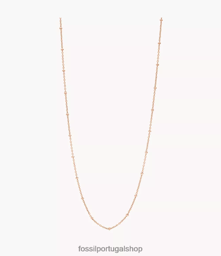 Fossil mulheres corra oh tão charmoso colar longo de corrente de aço inoxidável tom de ouro rosa joia 40NJ6Z1201