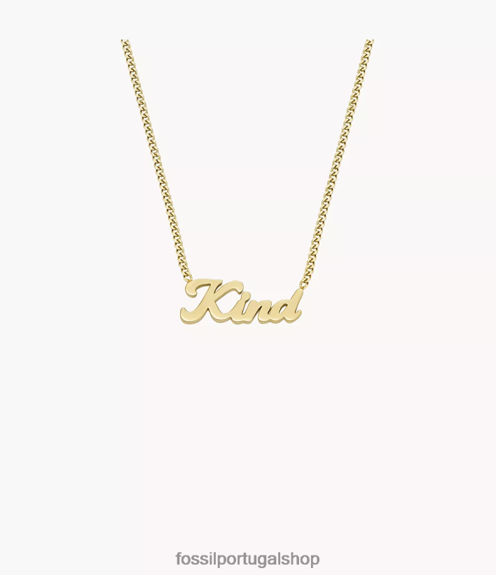 Fossil mulheres la la land colar de corrente de aço inoxidável tom de ouro joia 40NJ6Z947