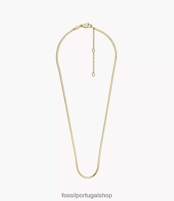 Fossil mulheres oh, tão charmoso colar de corrente de cobra de aço inoxidável tom de ouro joia 40NJ6Z1140