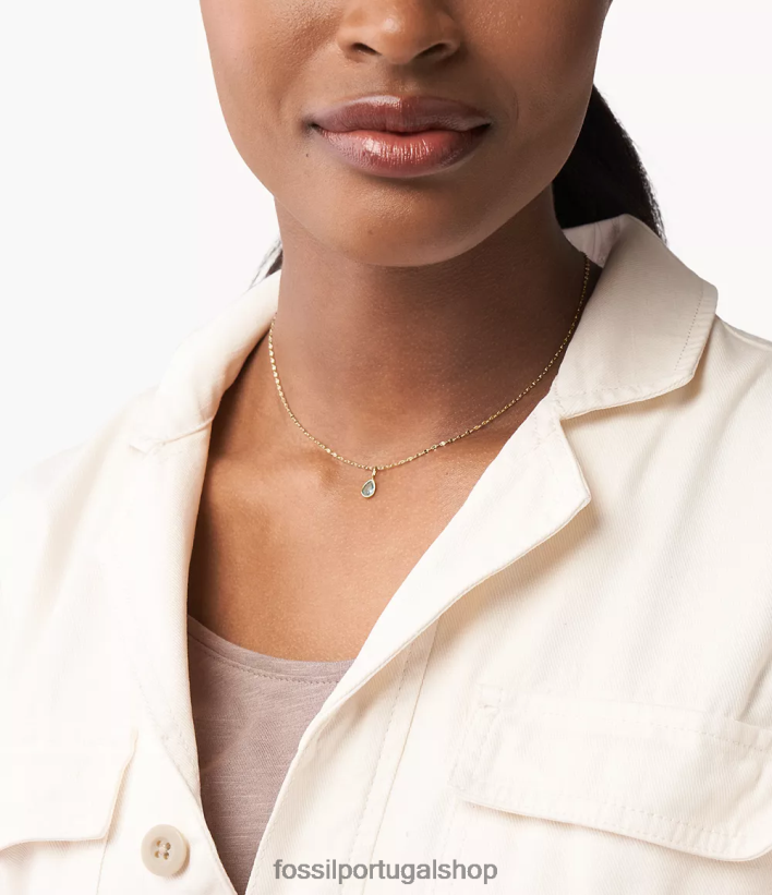 Fossil mulheres corra oh tão charmoso março birthstone charme tom azul joia 40NJ6Z1210