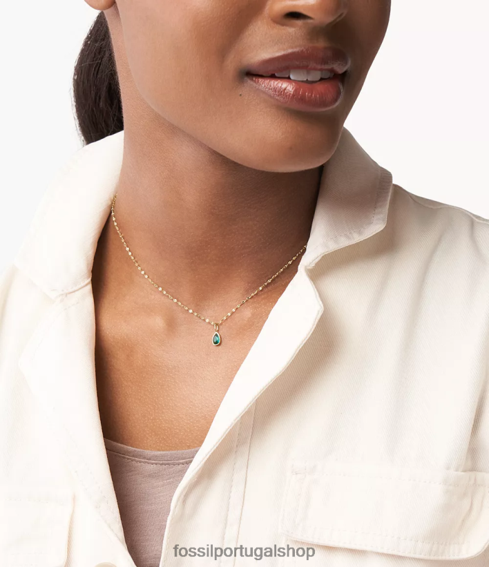 Fossil mulheres corra oh tão charmoso pode charme de pedra de nascimento tom verde joia 40NJ6Z1179