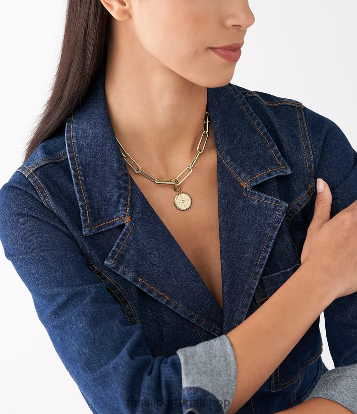 Fossil mulheres oh, tão charmoso charme de aço inoxidável tom de ouro joia 40NJ6Z1176