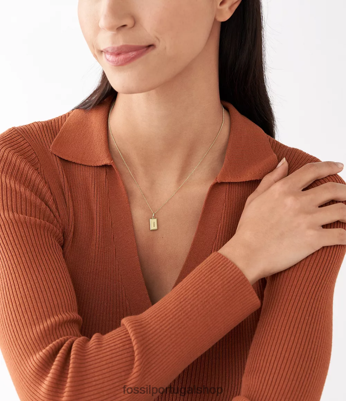 Fossil mulheres oh, tão charmoso charme inicial de aço inoxidável tom de ouro joia 40NJ6Z1211