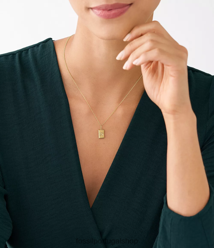 Fossil mulheres oh, tão charmoso charme inicial de aço inoxidável tom de ouro joia 40NJ6Z1276