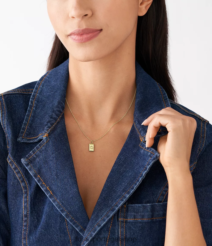 Fossil mulheres oh, tão charmoso charme inicial de aço inoxidável tom de ouro joia 40NJ6Z1307