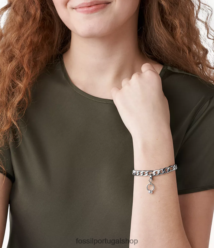 Fossil mulheres rowan oh tão encantador charme de aço inoxidável tom prata joia 40NJ6Z1237