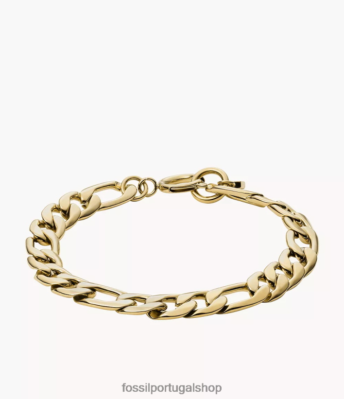 Fossil mulheres Rowan oh tão charmosa pulseira de corrente de aço inoxidável tom de ouro joia 40NJ6Z1126