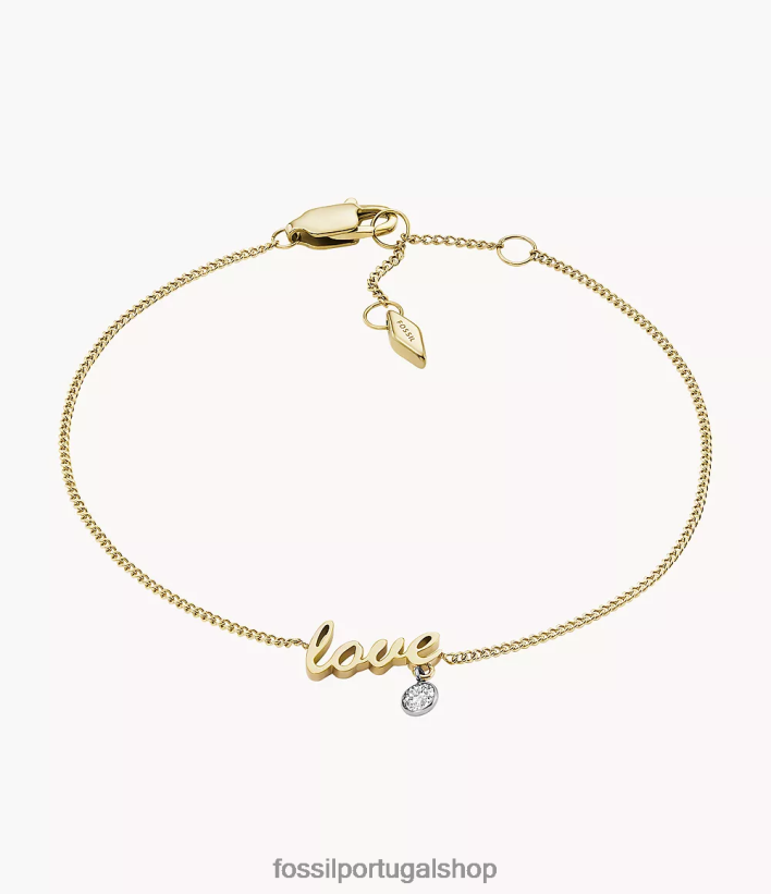 Fossil mulheres Sadie Love Notes pulseira estação de aço inoxidável dois tons joia 40NJ6Z1016