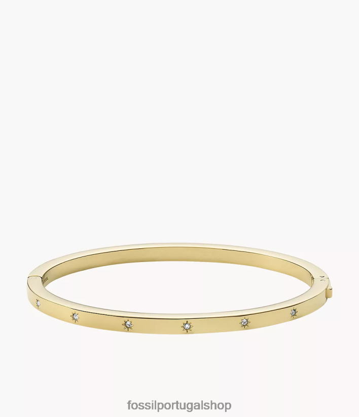 Fossil mulheres Sutton brilha pulseira de aço inoxidável brilhante tom de ouro joia 40NJ6Z997