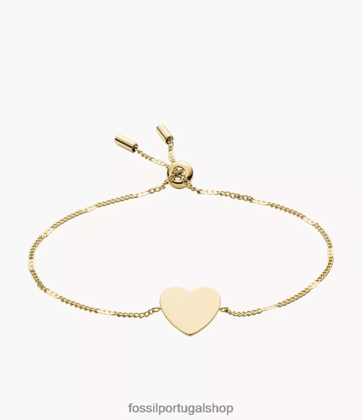 Fossil mulheres desenhou pulseira de corrente de aço inoxidável tom de ouro joia 40NJ6Z1006