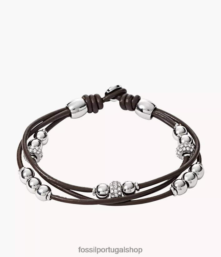 Fossil mulheres pulseira Sadie Rondelle marrom joia 40NJ6Z972