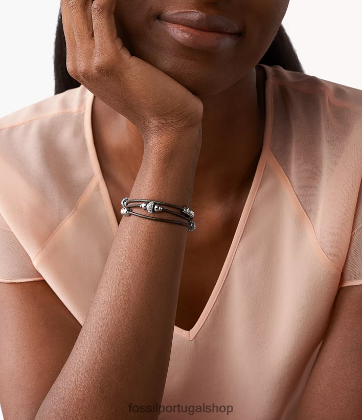 Fossil mulheres pulseira Sadie Rondelle marrom joia 40NJ6Z972