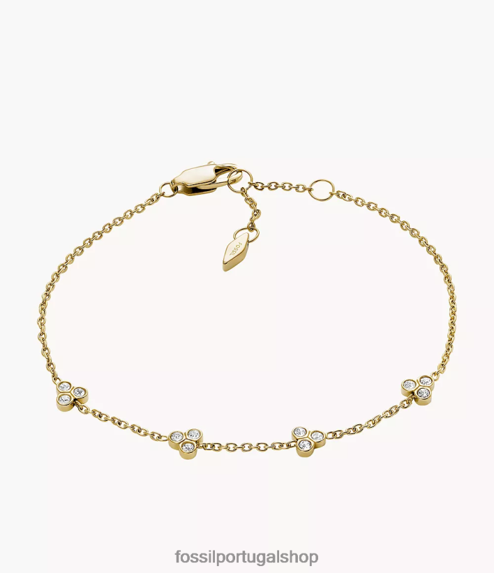 Fossil mulheres pulseira Sadie Trio Glitz em aço inoxidável tom de ouro joia 40NJ6Z966