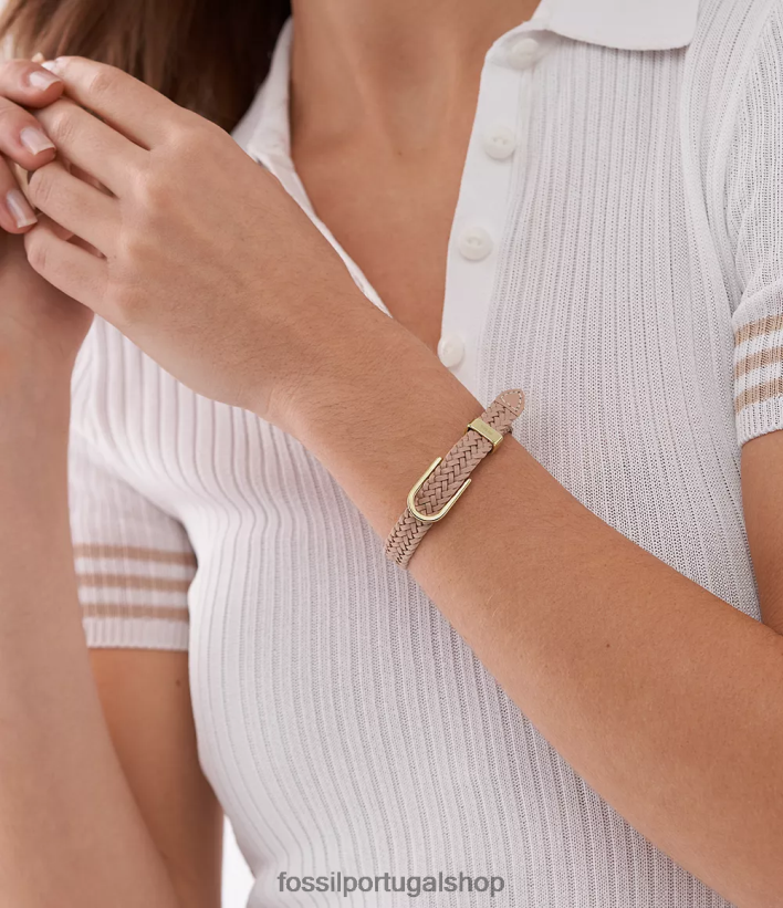 Fossil mulheres pulseira de couro d-link Heritage café com leite marrom joia 40NJ6Z1025