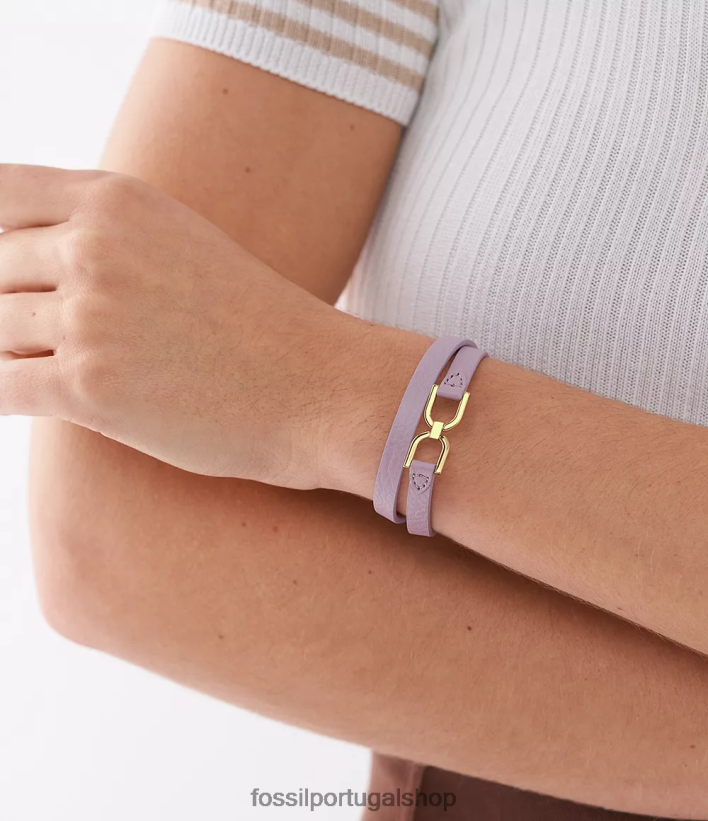 Fossil mulheres pulseira de couro d-link Heritage lavanda joia 40NJ6Z968