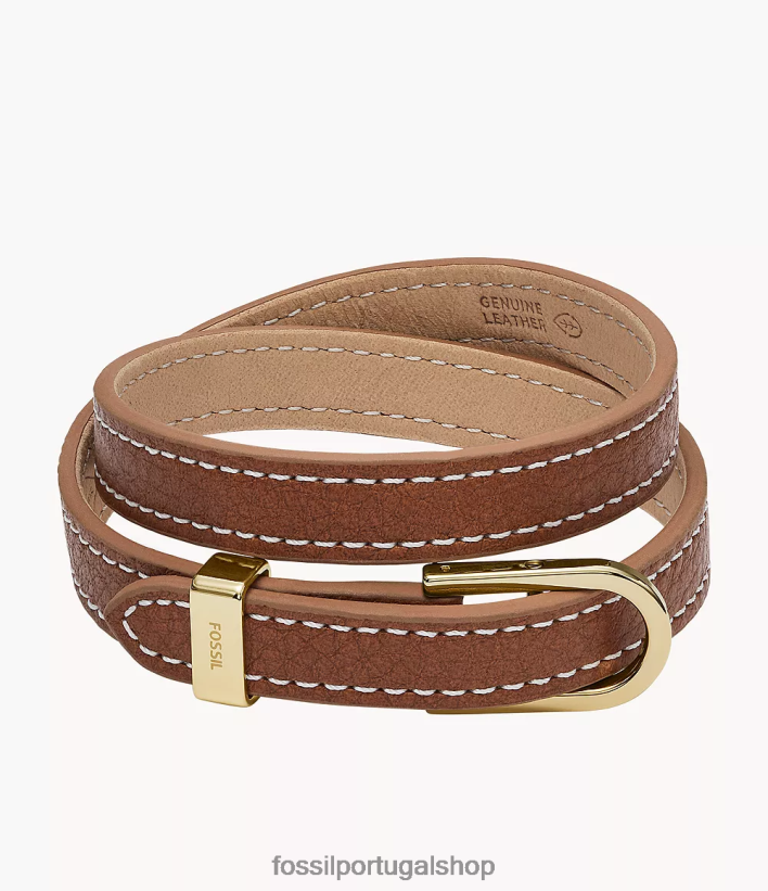 Fossil mulheres pulseira de couro d-link Heritage marrom joia 40NJ6Z1208