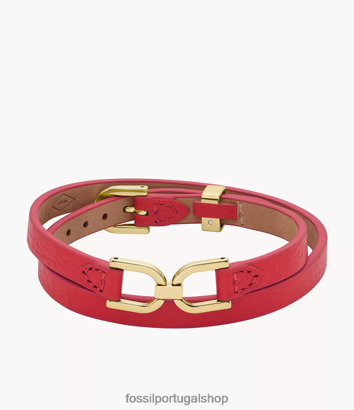 Fossil mulheres pulseira de couro d-link Heritage rosa joia 40NJ6Z979