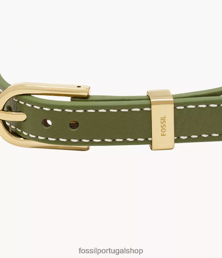 Fossil mulheres pulseira de couro d-link Heritage verde médio joia 40NJ6Z1214