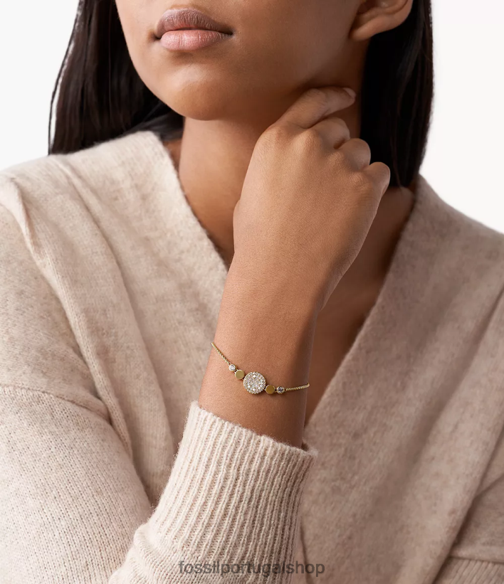 Fossil mulheres pulseira de disco de mosaico val madrepérola joia 40NJ6Z1027