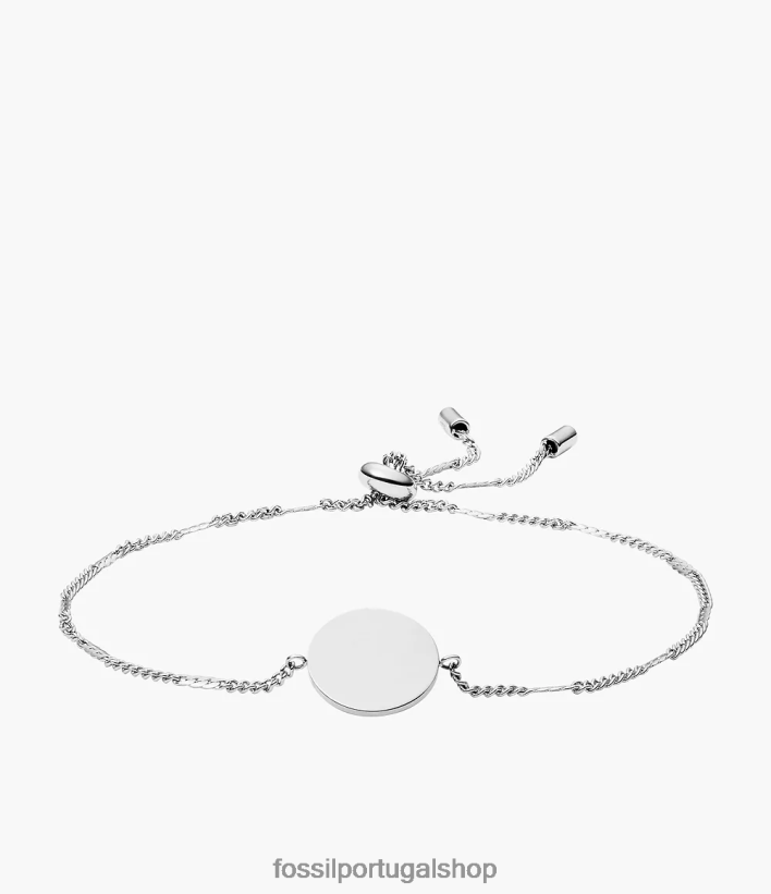 Fossil mulheres pulseira de disco de pista aço inoxidável joia 40NJ6Z1009