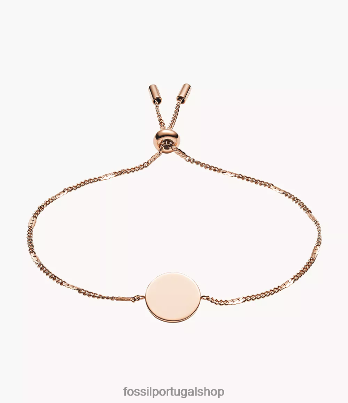 Fossil mulheres pulseira de disco de pista tom de ouro rosa joia 40NJ6Z1018