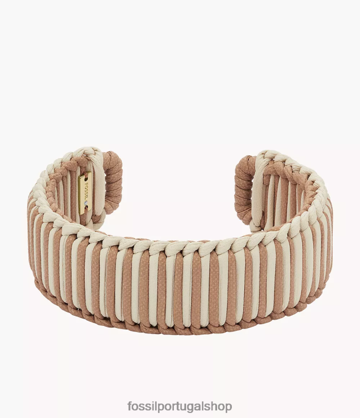 Fossil mulheres pulseira de latão com punho de verão tom de ouro joia 40NJ6Z1023