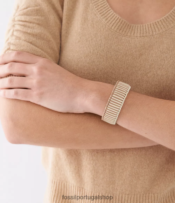 Fossil mulheres pulseira de latão com punho de verão tom de ouro joia 40NJ6Z1023