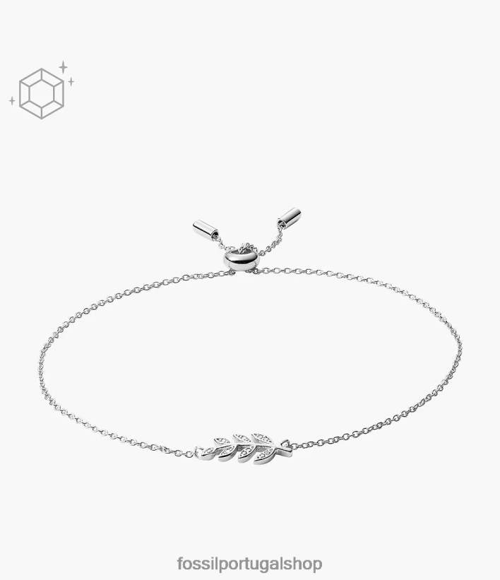 Fossil mulheres pulseira de lei elliott olive branch prata joia 40NJ6Z1022