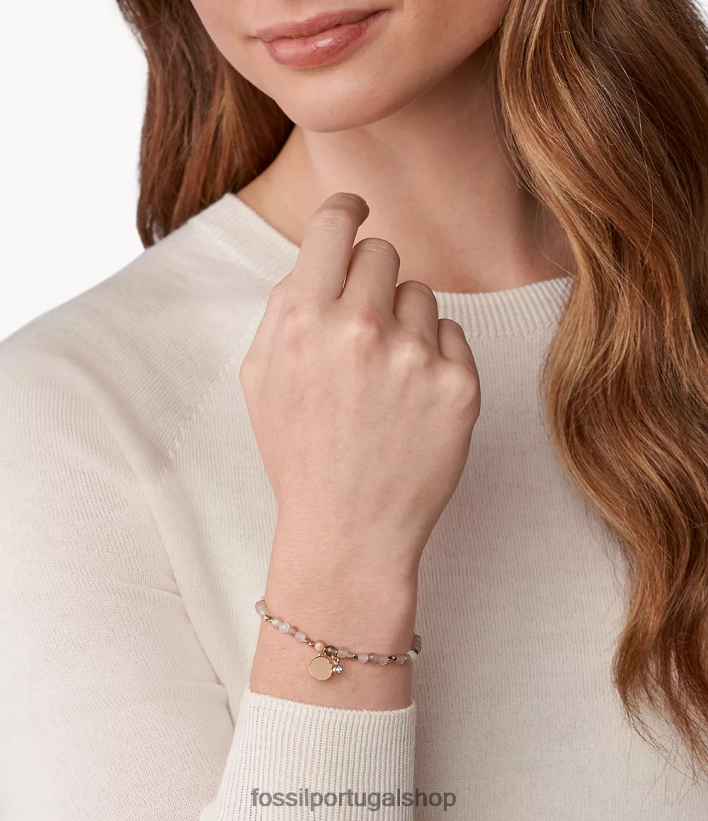 Fossil mulheres pulseira de pedra da lua da Geórgia bege joia 40NJ6Z1007