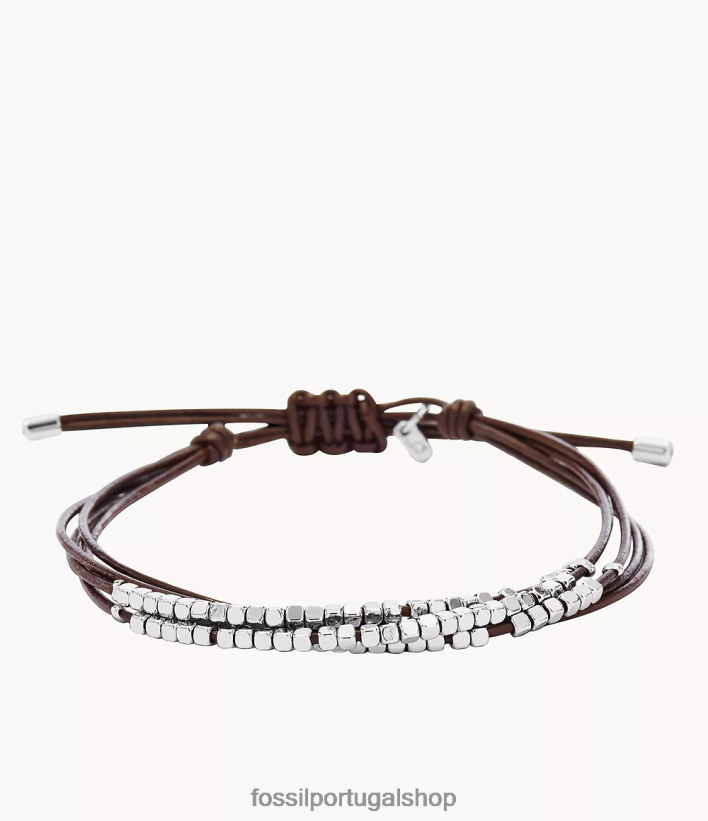 Fossil mulheres pulseira deslizante rondelle delicada Sadie marrom/prata joia 40NJ6Z988