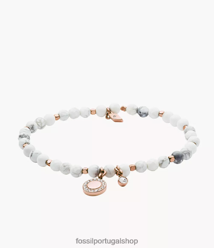 Fossil mulheres pulseira howlita georgia branco joia 40NJ6Z1021