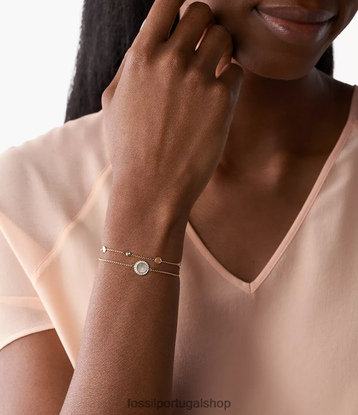 Fossil mulheres pulseira val madrepérola cinza joia 40NJ6Z1020