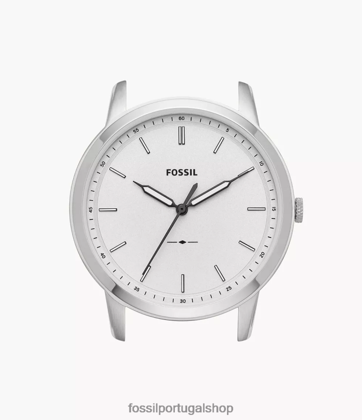 Fossil homens a caixa minimalista e fina do relógio de três ponteiros branco acessório 40NJ6Z2028