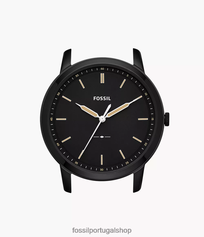 Fossil homens a caixa minimalista e fina do relógio de três ponteiros preto acessório 40NJ6Z2046