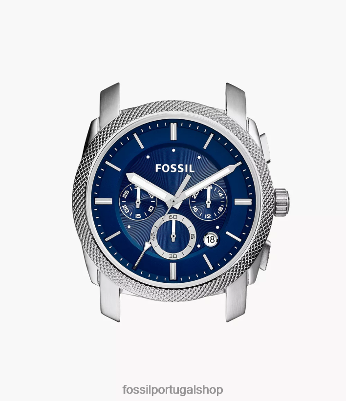 Fossil homens caixa de aço inoxidável do cronógrafo da máquina azul acessório 40NJ6Z2044