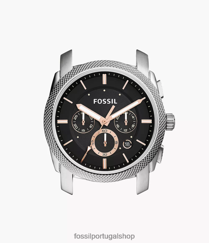 Fossil homens caixa de aço inoxidável do cronógrafo da máquina preto acessório 40NJ6Z2042