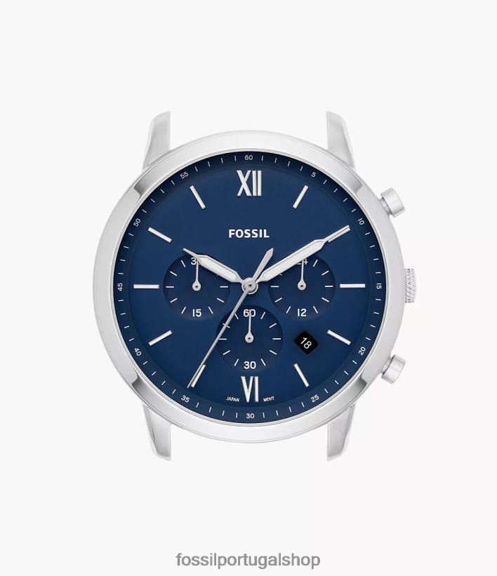Fossil homens caixa de relógio de aço inoxidável cronógrafo neutro azul acessório 40NJ6Z2077