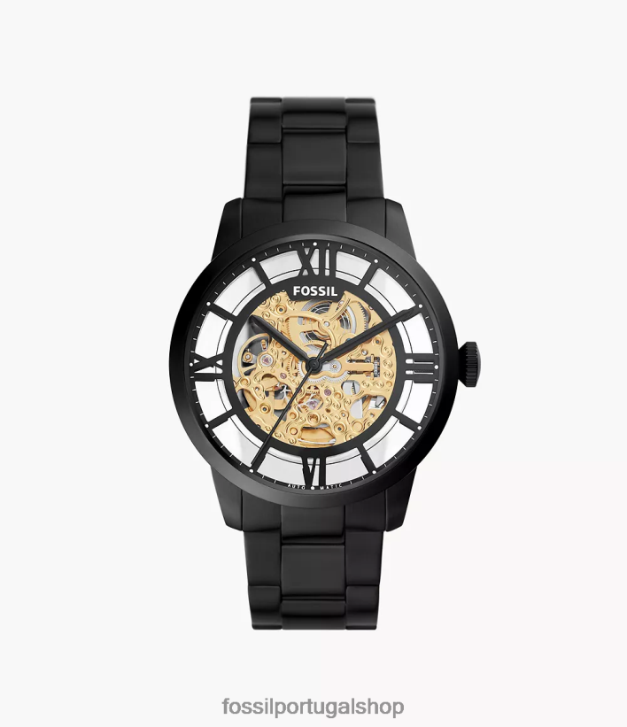 Fossil homens Relógio urbano automático de 44 mm em aço inoxidável preto assistir 40NJ6Z1462