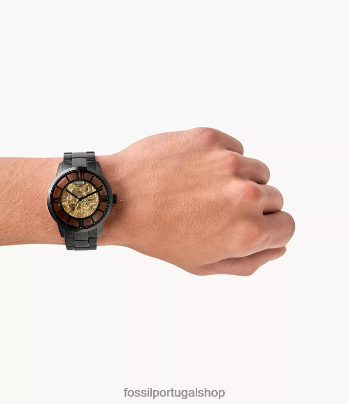 Fossil homens Relógio urbano automático de 44 mm em aço inoxidável preto assistir 40NJ6Z1462