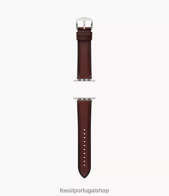 Fossil homens Pulseira de couro de 42 mm/44 mm/45 mm para Apple Watch marrom acessório 40NJ6Z1496