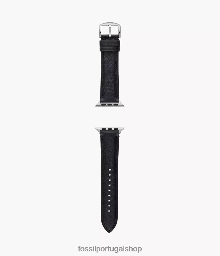 Fossil homens Pulseira de couro de 42 mm/44 mm/45 mm para Apple Watch preto acessório 40NJ6Z1497